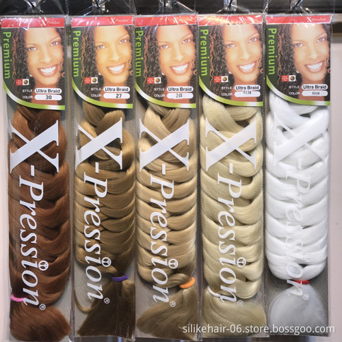 82" 165g Long Jumbo Braid Hair Two Colored Crochet Braids Expression attachment Synthetic Expression Braiding Bulk  Hair